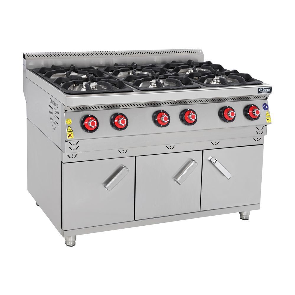 Himaksan HMK-DOG 1298 Dolaplı 6'lı Gazlı Ocak 120x90x85 cm