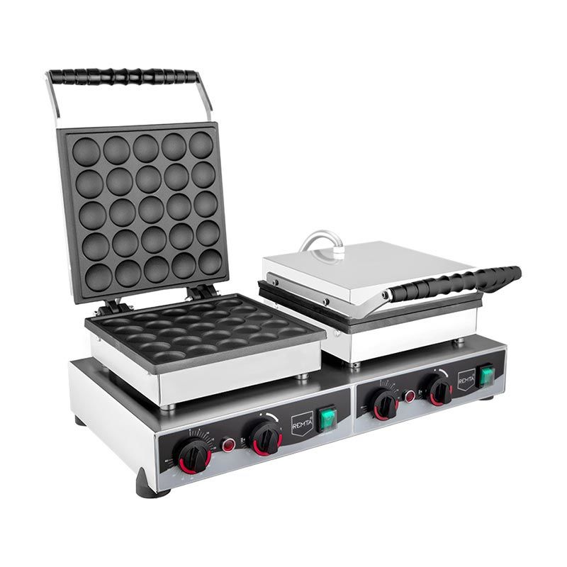 Remta W23 Yuvarlak Çift Kapaklı Bubble Pankek Makinesi, 50'li, Elektrikli