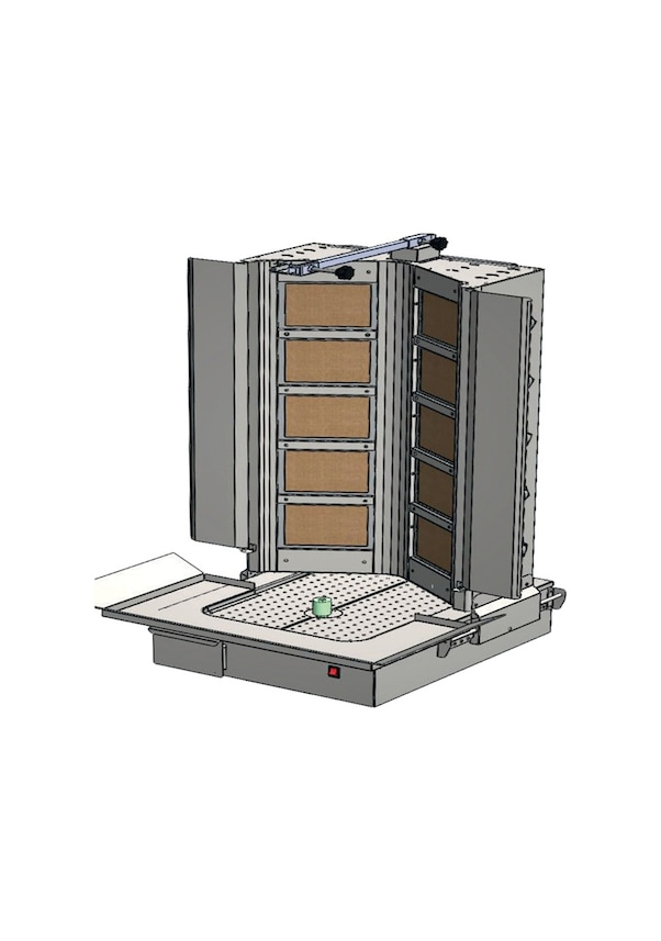 CSA İnox Karacasan LPG Tüplü 8 Radyanlı Alttan Motorlu Döner Ocağı Makinesi KRCS.AMSDOGL.8