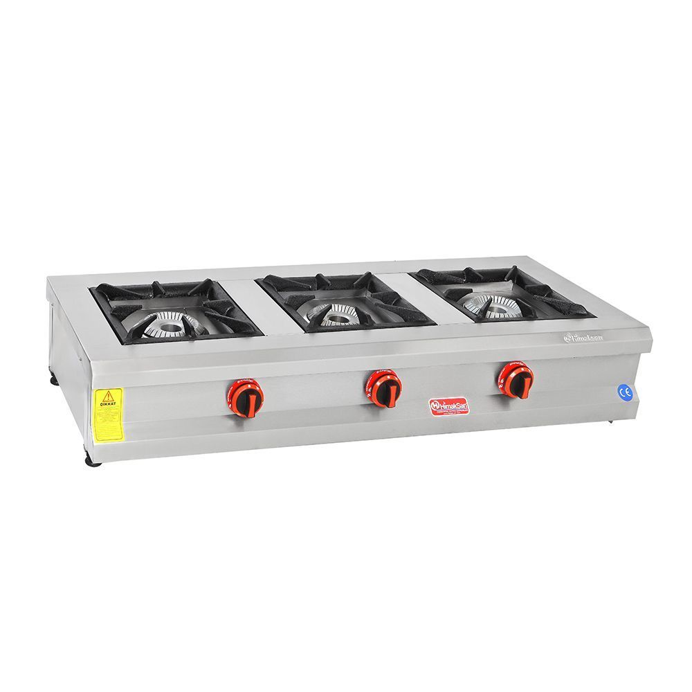 Himaksan HMK-SOG 1350 3'lü Ocak Set Üstü Profesyonel LPG'li 130x50x25 cm
