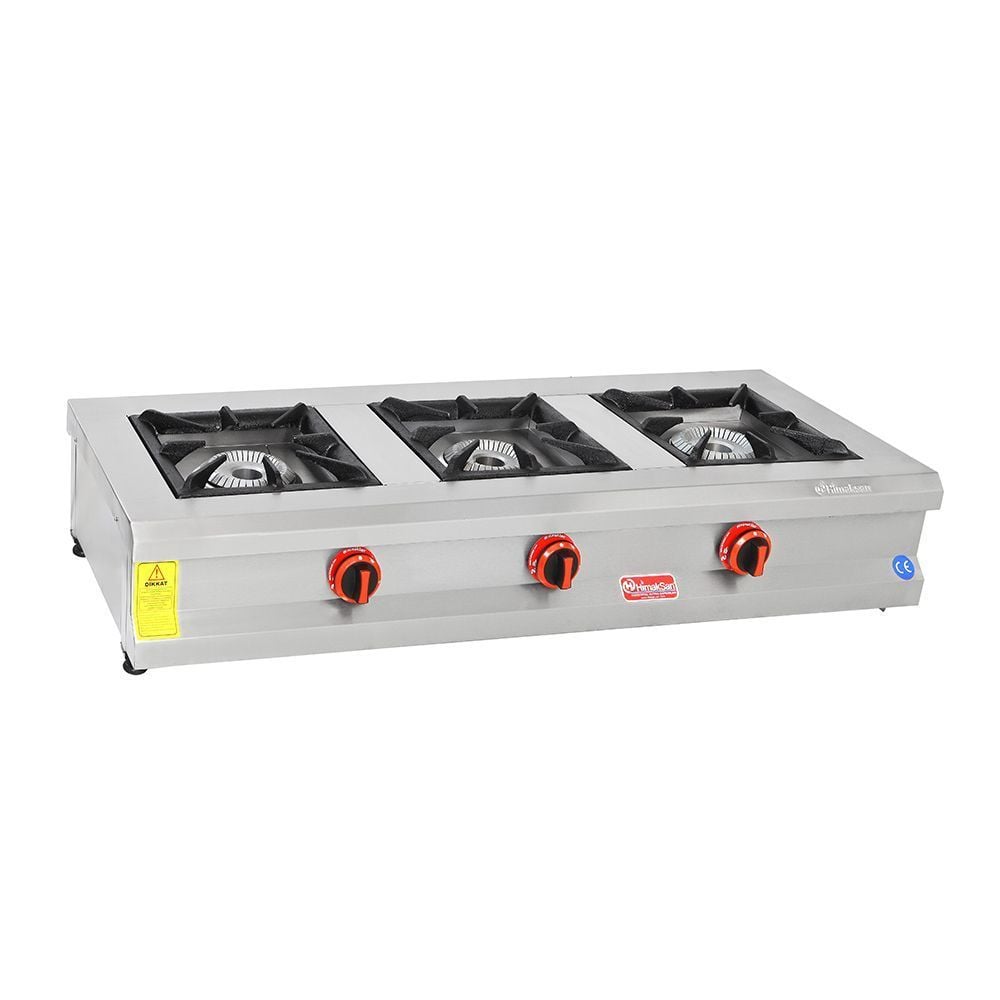 Himaksan HMK-SOG 1350 3'lü Ocak Set Üstü Profesyonel LPG'li 130x50x25 cm