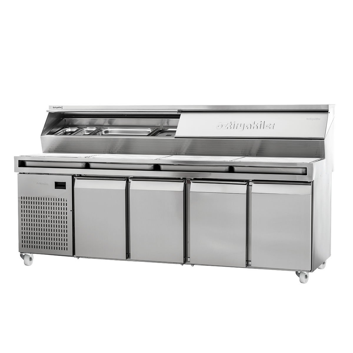 Öztiryakiler 4 Kapılı Make Up Pizza Hazırlık Buzdolabı 240*70*85 Özel Pizza Önü Telli