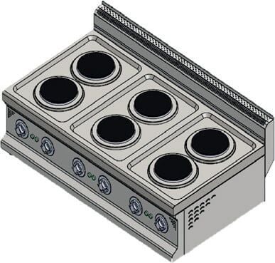 CSA Elektrikli 6 lı Ocak Set Üstü 120x70x30 cm  KRCS.SOE.1270