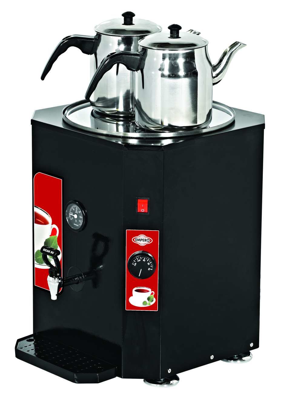 Empero EMP.DCY.250 Çay Otomatı 2 Demlikli 250 Bardak 23 Litre 220V