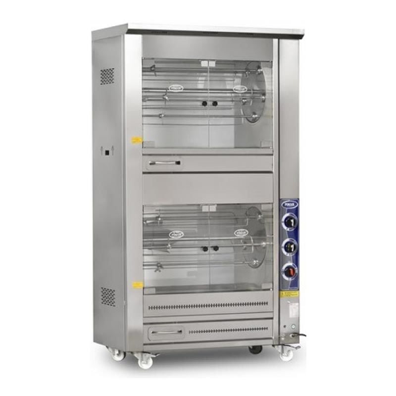 Pimak Tamburlu Çift Katlı Piliç Çevirme Makinesi, 50 Piliç Kapasiteli, Elektrikli