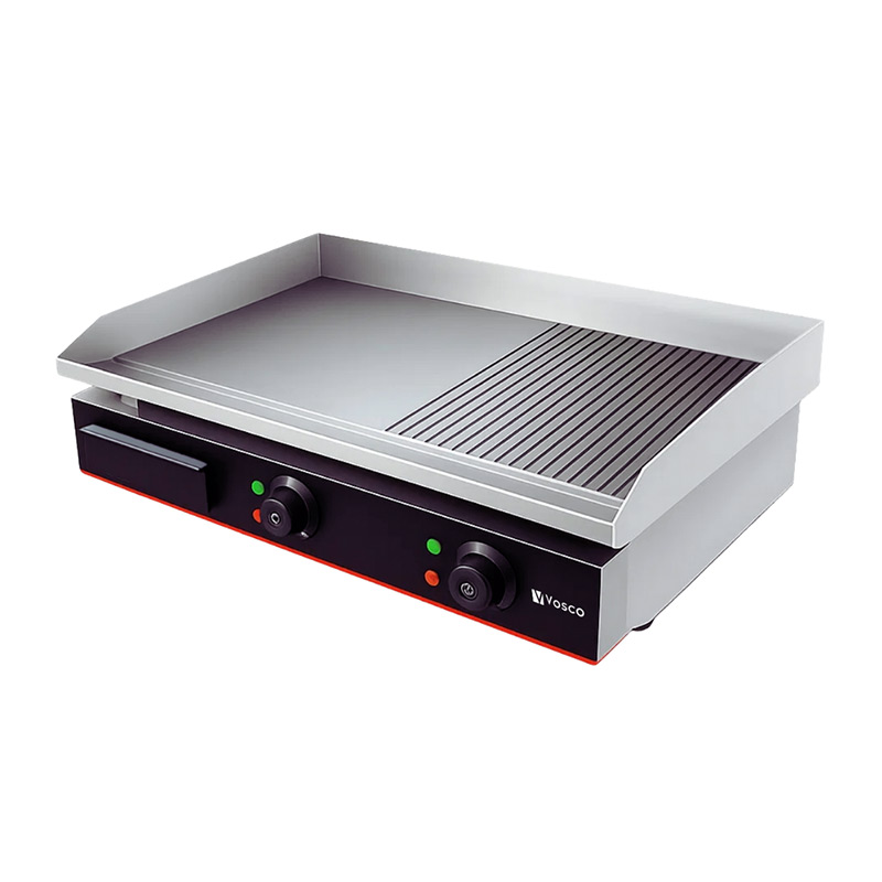 Vosco VBL-822 Yarı Oluklu Pleyt Izgara, 73x47x24 cm, Elektrikli