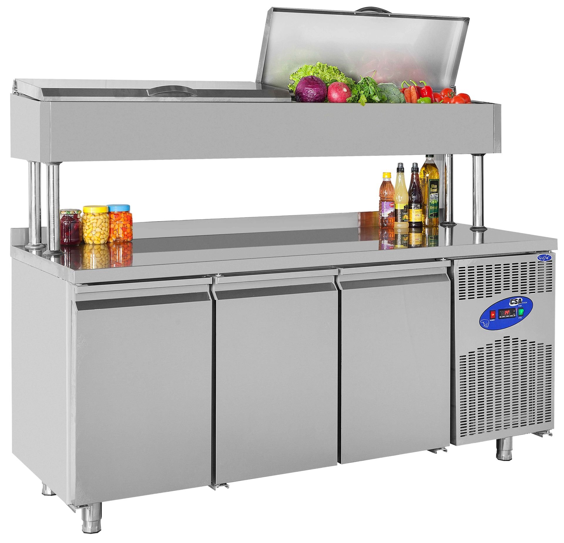 CSA CS-TEZ-3-700-YM 3 Kapılı Yükseltilmiş Make Up Buzdolabı 474 Litre 188x70x137 cm 430K