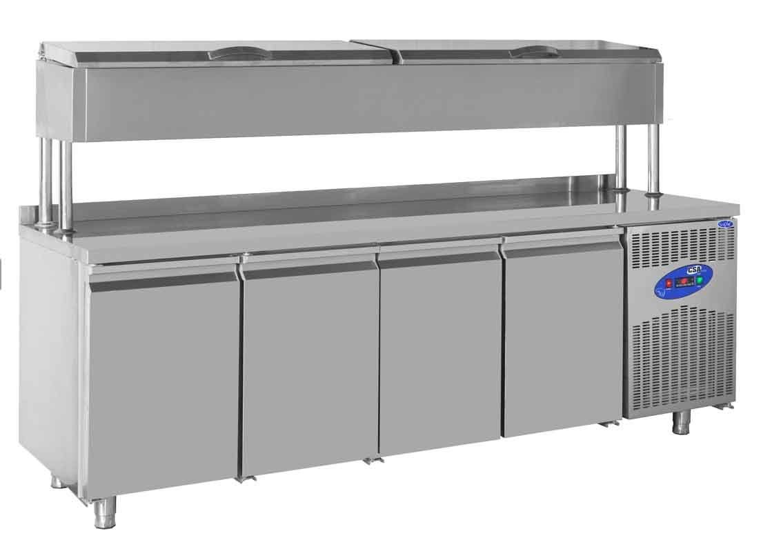 CSA CS-TEZ-4-700-YM 4 Kapılı Yükseltilmiş Make Up Buzdolabı 632 Litre 235x70x137 cm 430K