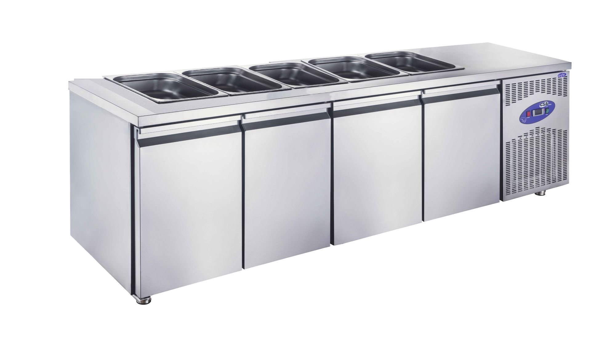 CSA CS-TEZ-4-700-SH 4 Kapılı Havuzlu Salad Bar Buzdolabı 632 Litre 235x70x85 cm 430K