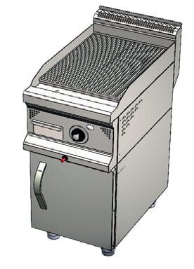 CSA Gazlı Pleyt Izgara Tam Oluklu Yüzey Alt Dolaplı 40x90x85 cm KRCS.IZDTG.490l