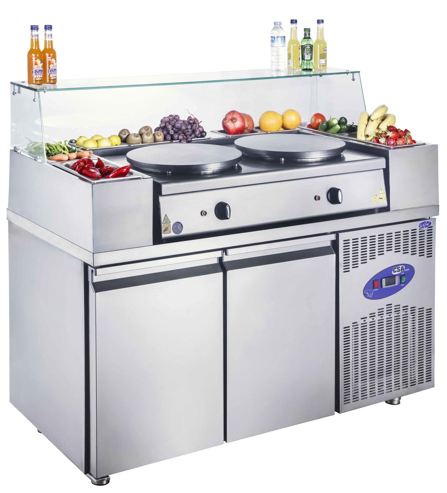 CSA CS-KRP-2-700 2 Kapılı Krep Buzdolabı 281 Litre 141x70x110 cm 304K