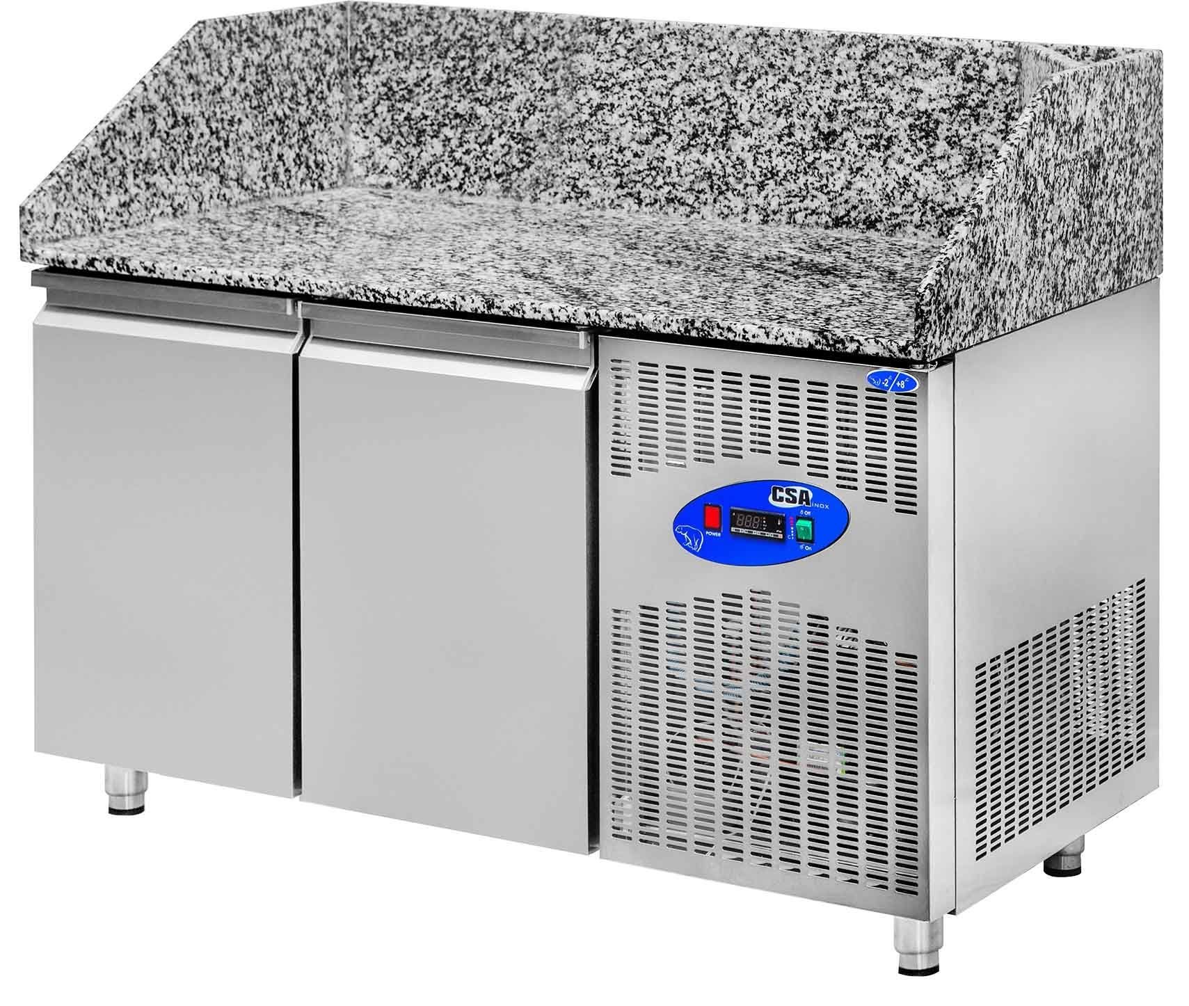 CSA CS-PİZ-150 2 Kapılı Granit Tablalı Pizza Hazırlık Buzdolabı 380 Litre 150x80x108 cm 430K