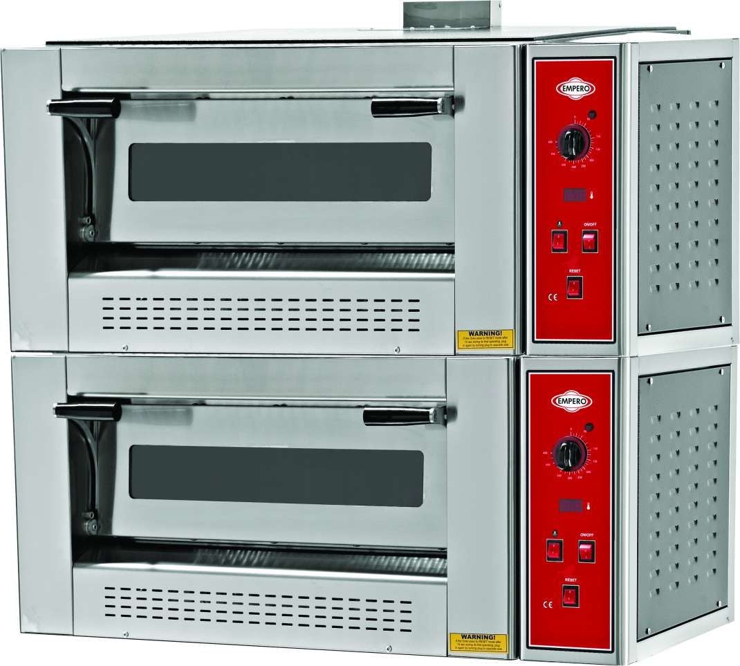 Empero EMP.6+6G Pizza Fırını İki Katlı 12 Pizzax30cm Kapasiteli Gazlı