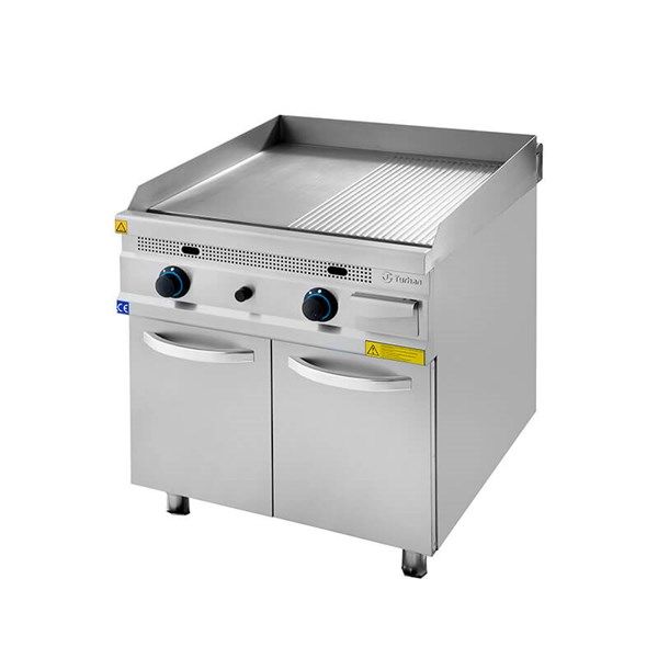 Turhan Çelik Düz Pleyt Izgara Dolaplı Gazlı 80x93x85 Cm TC.9IG800