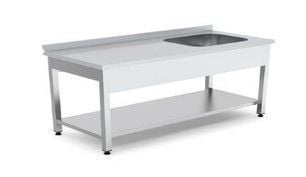 140X60X85 Taban Raflı Evyeli Çalışma Tezgahı