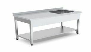 160X60X85 Taban Raflı Evyeli Çalışma Tezgahı