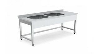 190X60X85 Taban Rafsız Çift evyeli 40x40 Eko