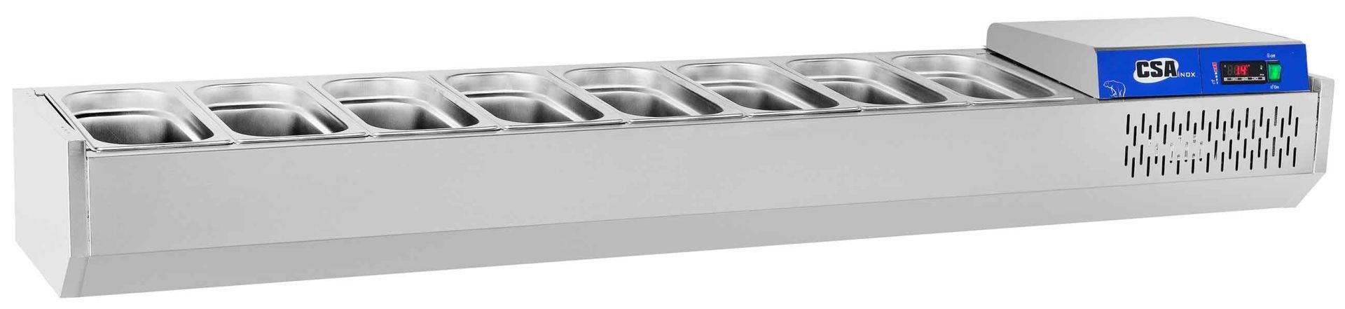 CSA CS-GRNK-186 Set Üstü Garnitürlük Teşhir Buzdolabı 8xGN1/3 Küvet Kapasiteli 186x39x46 cm 304K