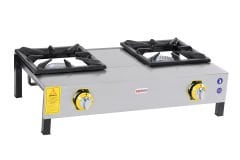 ﻿inoxMaster ikili Lokanta ocağı Kısa ayak DG/LPG MR-LKK-2