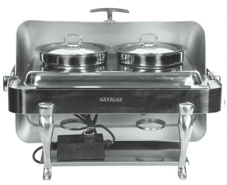 Kayalar Roll Top Kapak Chafing Dish - Reşo 2'li Çorbalık Dikdörtgen 180°  Elektrikli