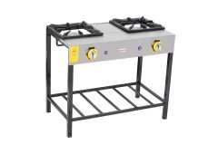 inoxMaster ikili lokanta ocağı yüksek ayak Dg/Lpg MR-LKY-2