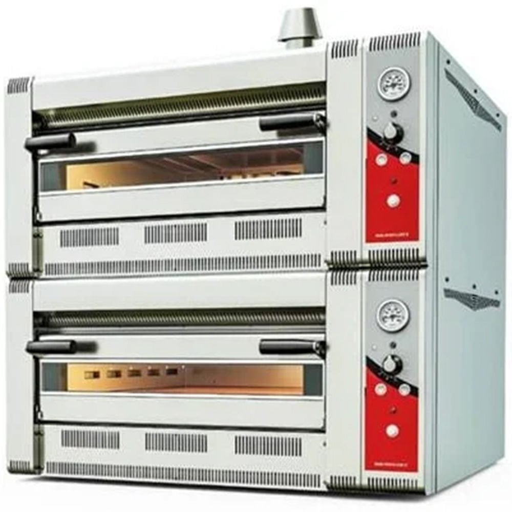 Venarro Çift Katlı Pizza Fırını Doğalgazlı Ø 34 Cm x 4+4 Pizza Kapasiteli DYP-4+4GS