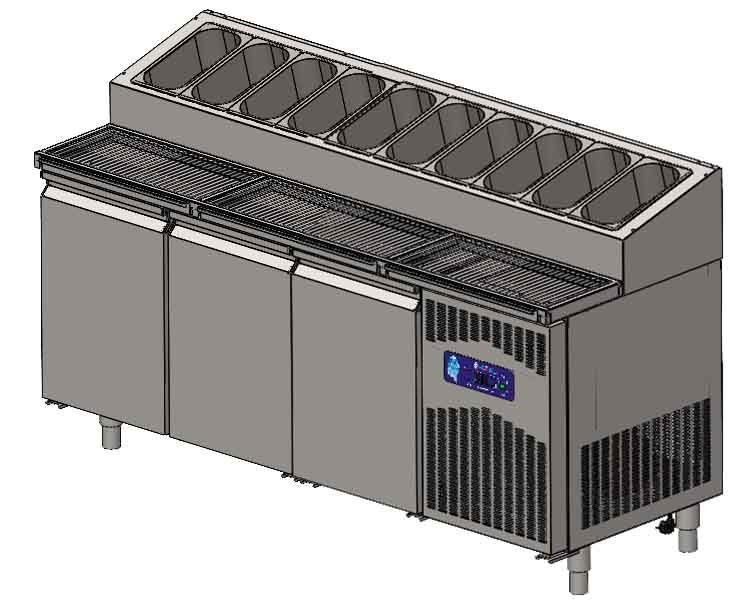 CSA CS-TEZ-3-700-KMPK 3 Kapılı Pizza Hazırlık Make Up Buzdolabı 188x70x109 cm 430K