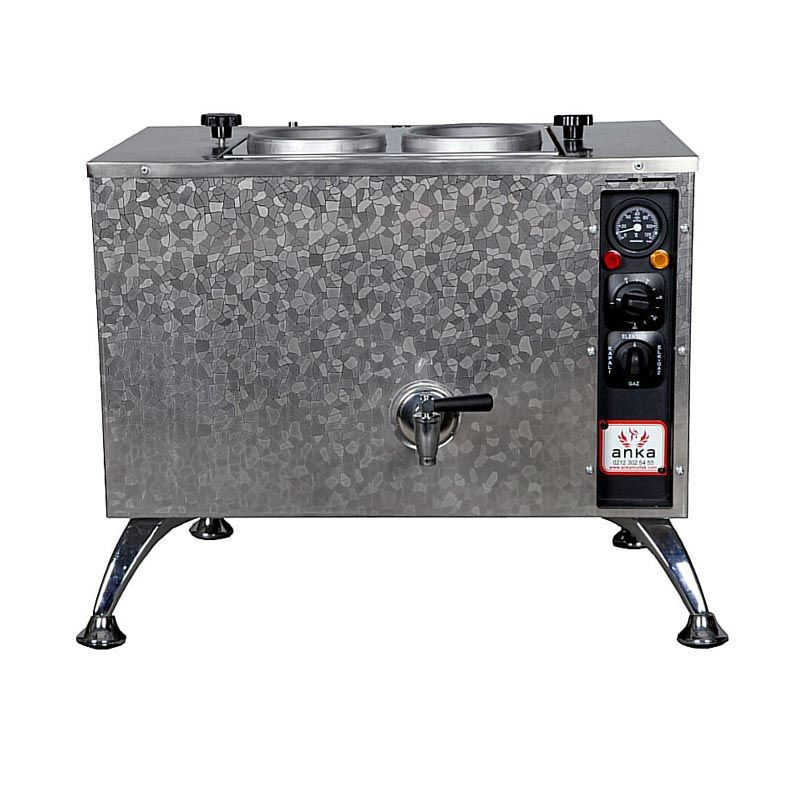 Anka Pro Full Otomatik 2 Demlikli Çay Kazanı, 20 L, Elektrikli, Inox