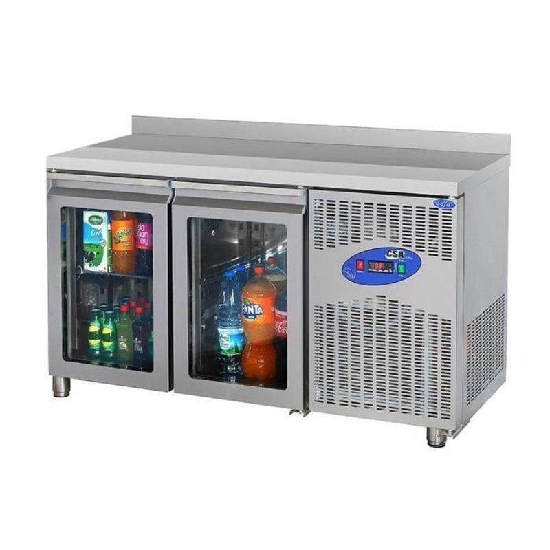 CSA CS.TEZ.2.600.C.120cm Tezgah Tipi Buzdolabı 2 Cam Kapılı 120×60 Cm 281 L 430 Kalite