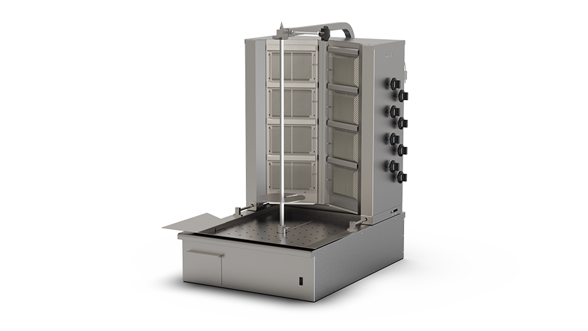 Ersöz 8 Gözlü V Tipi Alttan Motorlu Döner Ocağı Gazlı ve Lpg Li 72x88x108 Cm ED019