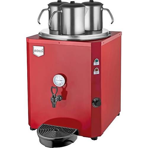 Remta DE10 Jumbo Çay Makinesi 3 Demlikli 40 lt Kırmızı