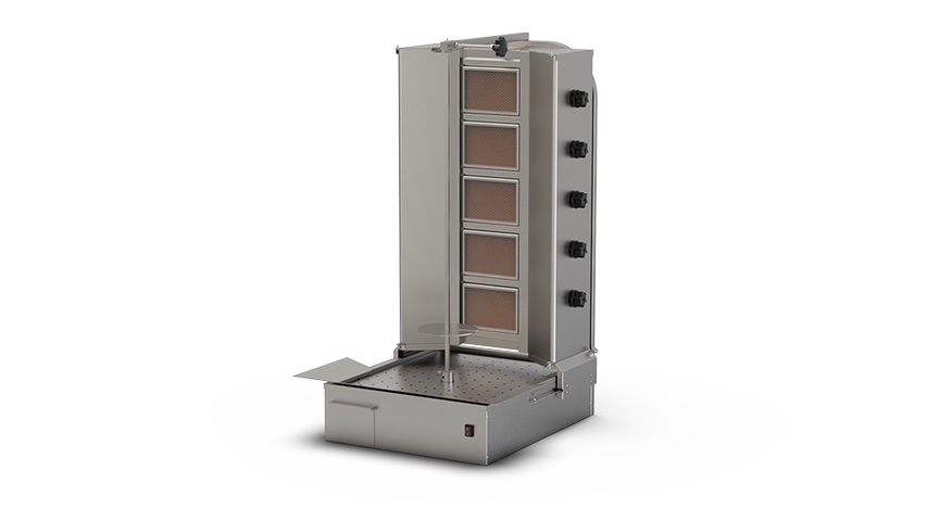 Ersöz 5 Gözlü Alttan Motorlu Arap Tip Döner Ocağı Gazlı ve Lpg Li 65x78x128 Cm ED025