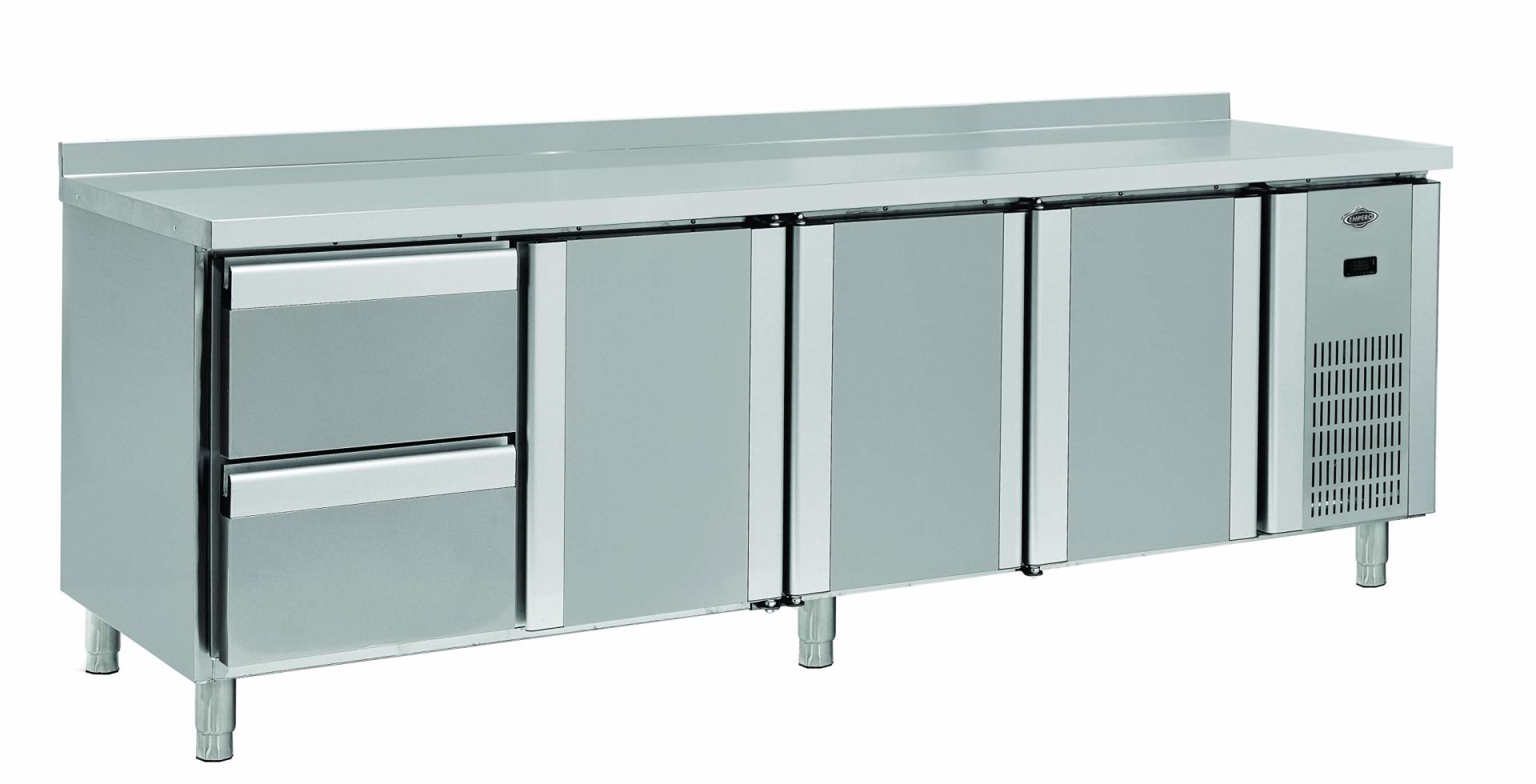 Empero EMP.255.70.01-2C Tezgah Tipi 2 Çekmeceli 3 Kapılı Buzdolabı 700 lt 255x70x85 cm