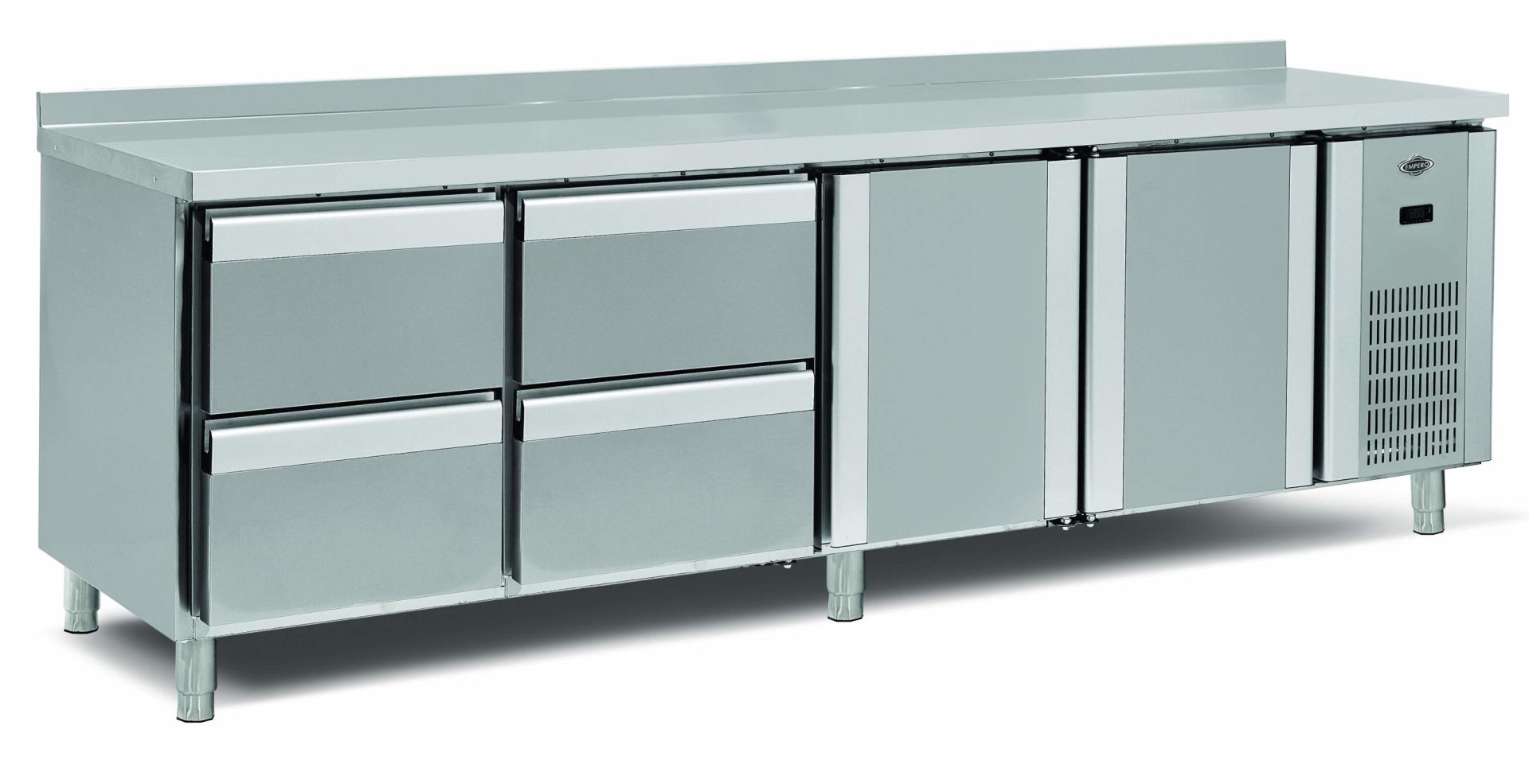 Empero EMP.255.70.01-4C Tezgah Tipi 4 Çekmeceli 2 Kapılı Buzdolabı 700 lt 255x70x85 cm