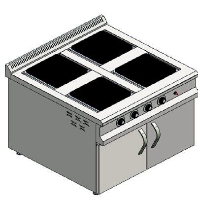CSA Elektrikli 4 lü Kuzine 100x100x85 cm KRCS.KZE.1010.CE