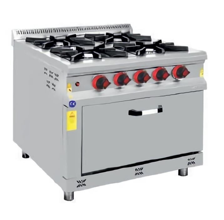 CSA 4 lü Gazlı Kuzine 100x100x85 Cm Ce Belgeli KRCS.KZGL.1010.CE