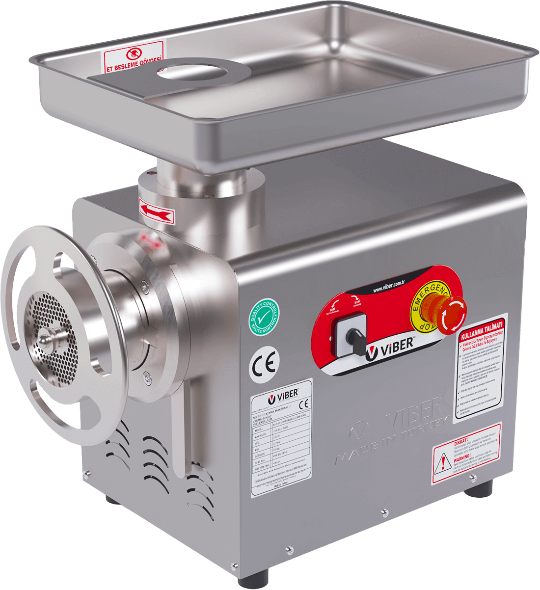 Viber No:32 Komple Paslanmaz Et Kıyma Makinesi 220V VHE.EKKC.32M