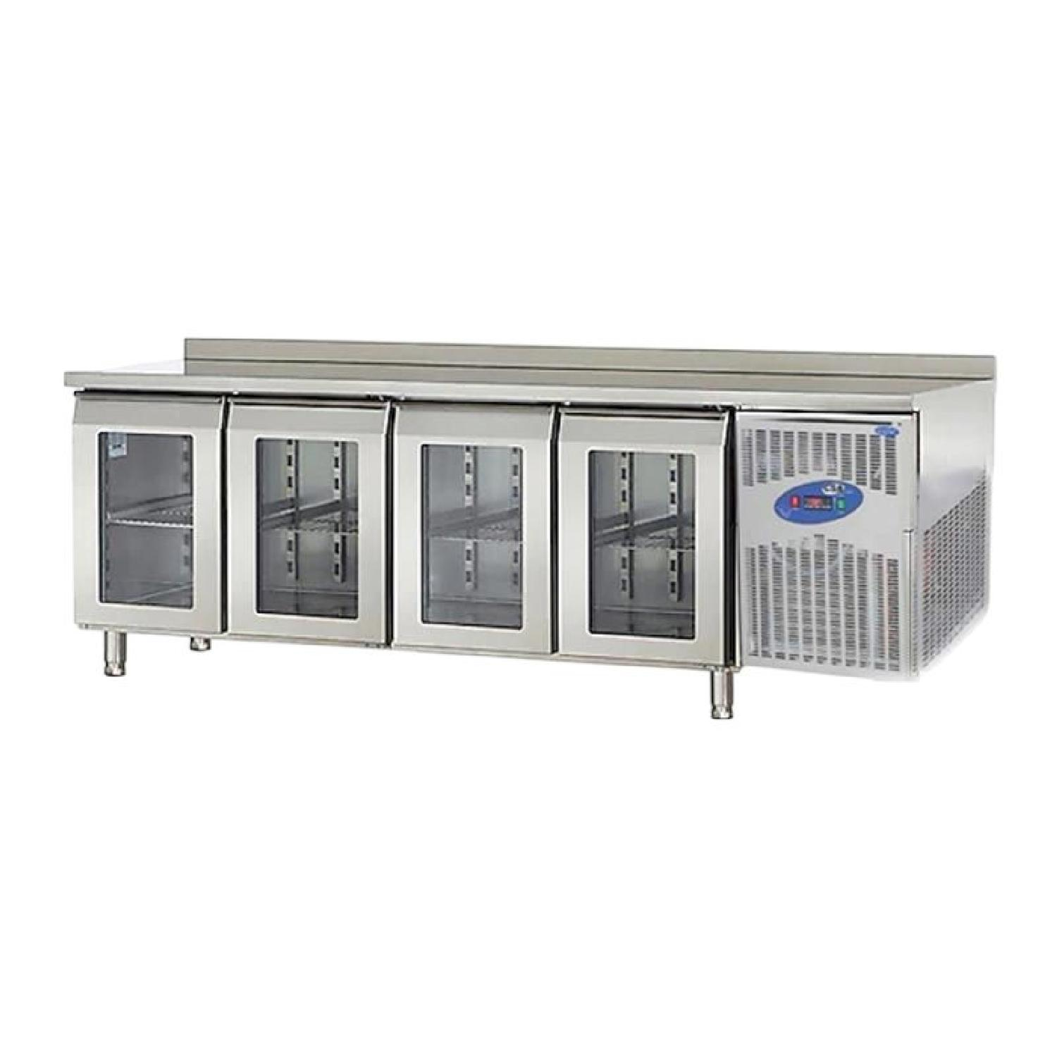 CSA CS.TEK.4.700.C Tezgah Tipi Buzdolabı 4 Cam Kapılı 235×70 Cm 632 L 304 Kalite