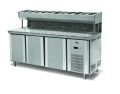 Empero EMP.200.80.01-PSYG Granitli Yükseltilmiş Pizza Ve Salata Hazırlık Buzdolabı 3 Kapılı 500 lt 200x70x85/135 cm