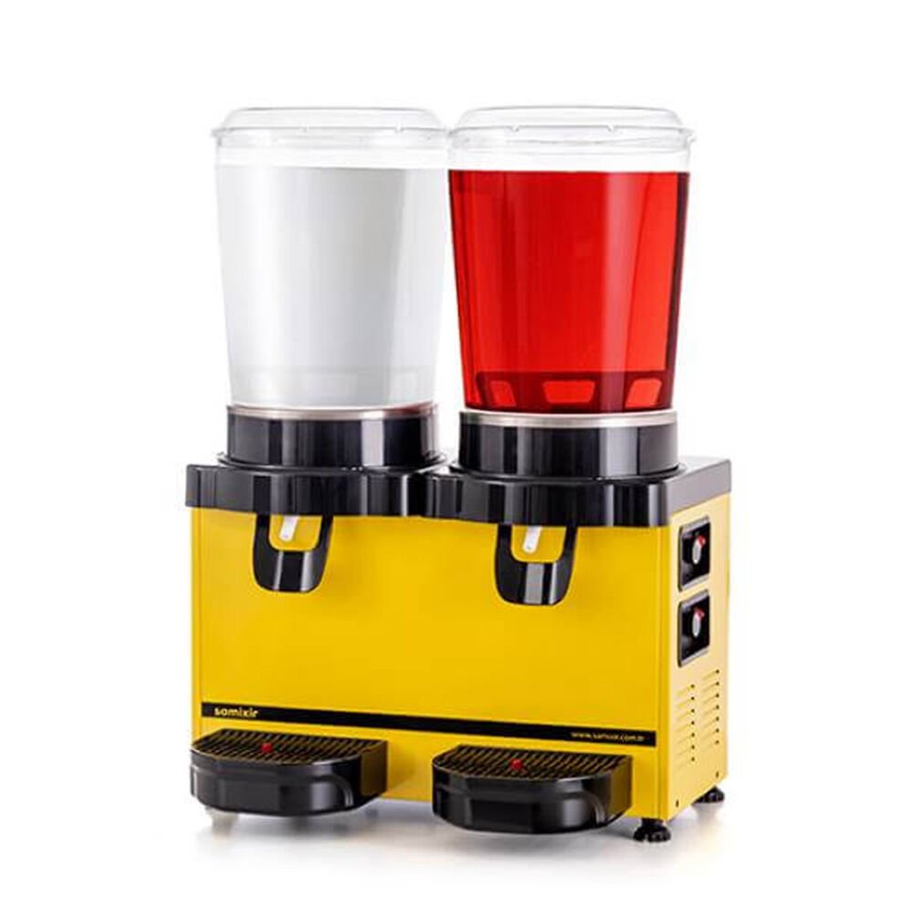 Samixir Panaromik Karıştırıcılı Analog Soğuk İçecek Dispenseri 10+10 L Sarı MM20.AY