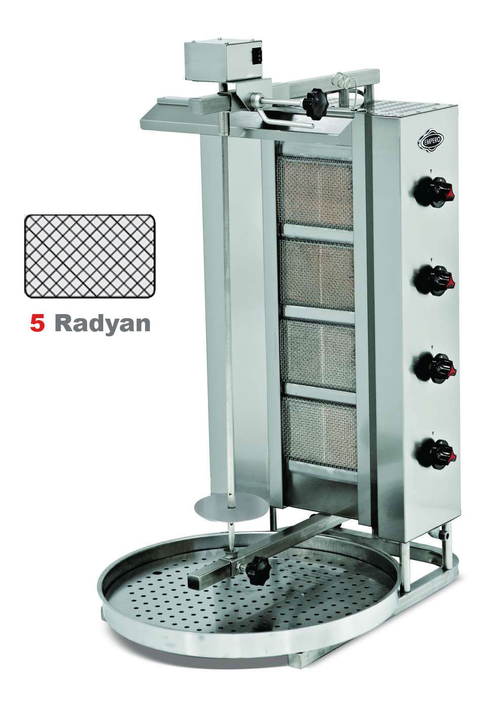 Empero EMP.DN.222 Üstten Motorlu Döner Ocağı 5 Radyanlı Doğalgazlı