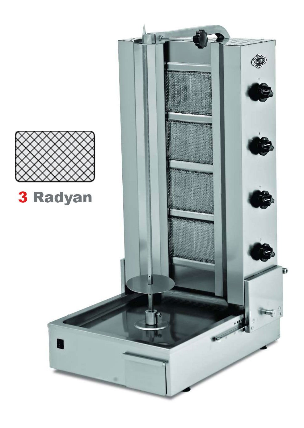 Empero EMP.DN.150 Alttan Motorlu Döner Ocağı 3 Radyanlı Doğalgazlı