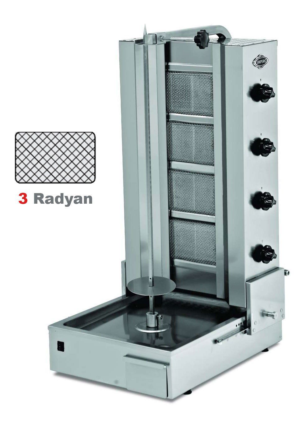 Empero EMP.DN.150 Alttan Motorlu Döner Ocağı 3 Radyanlı LPG'li