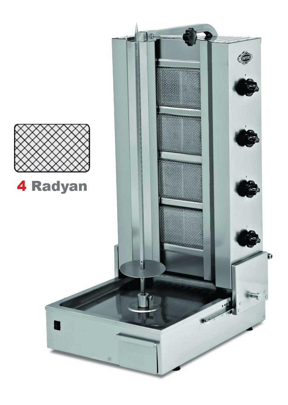 Empero EMP.DN.151 Alttan Motorlu Döner Ocağı 4 Radyanlı Doğalgazlı