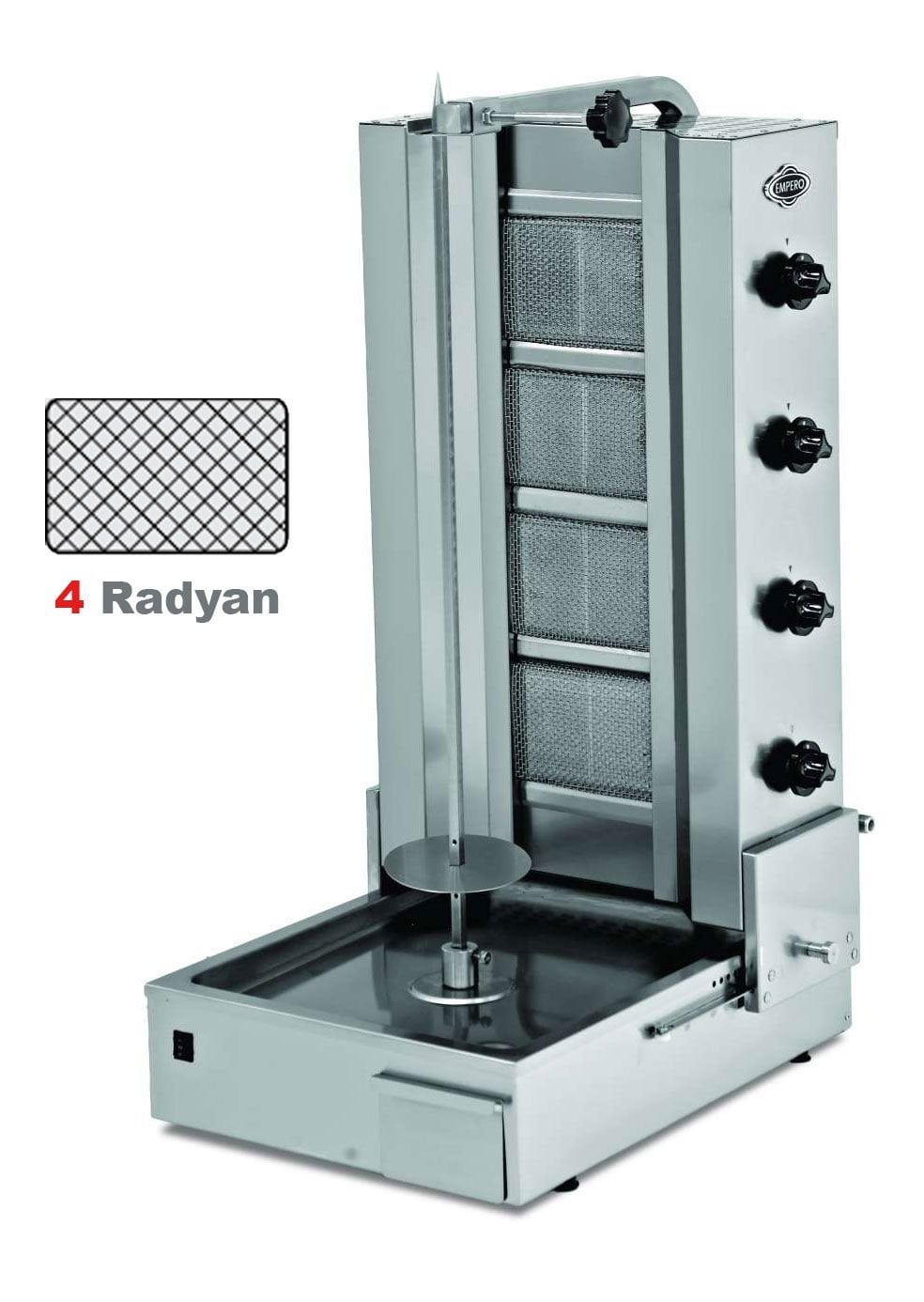 Empero EMP.DN.151 Alttan Motorlu Döner Ocağı 4 Radyanlı Doğalgazlı