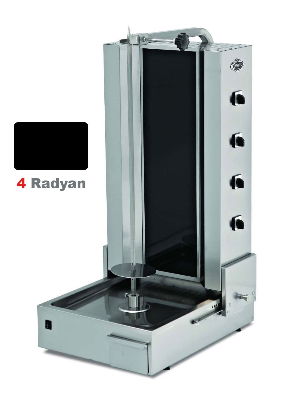 Empero EMP.DN.211 Alttan Motorlu Döner Ocağı 4 Radyanlı Doğalgazlı Camlı