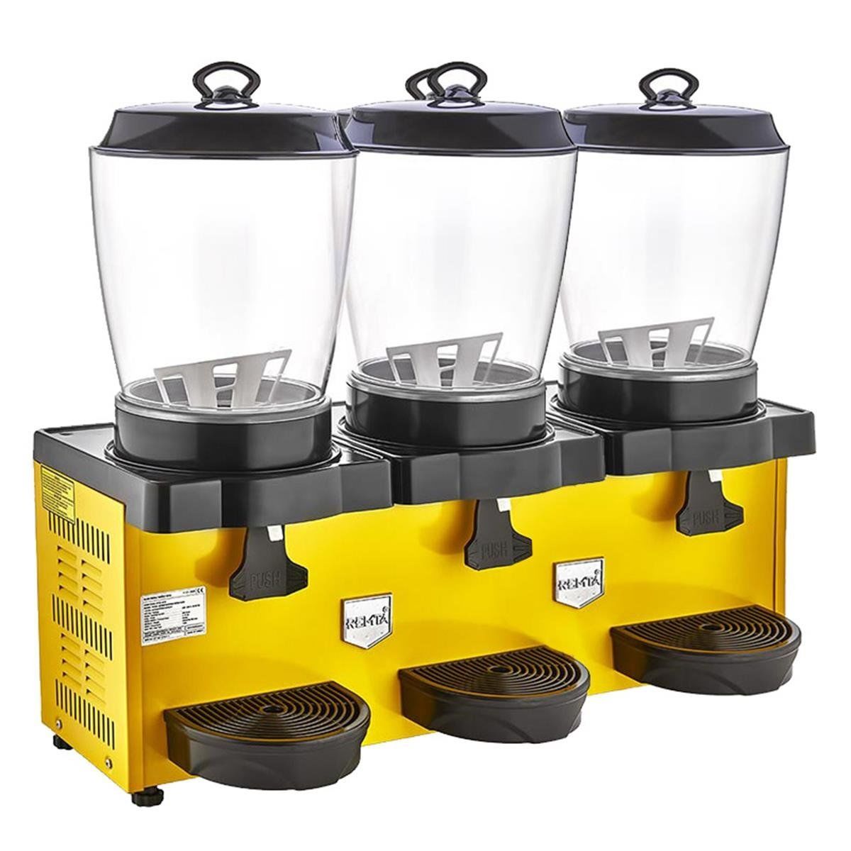 Remta ST38 Üçlü Royal Mini Şerbet & Ayran Makinesi 11+11+ 11 litre Sarı