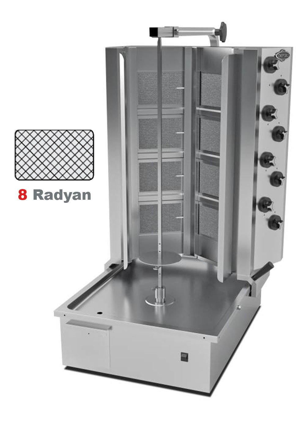Empero EMP.DN.151-Y Alttan Motorlu V Tipi Döner Ocağı 8 Radyanlı Doğalgazlı