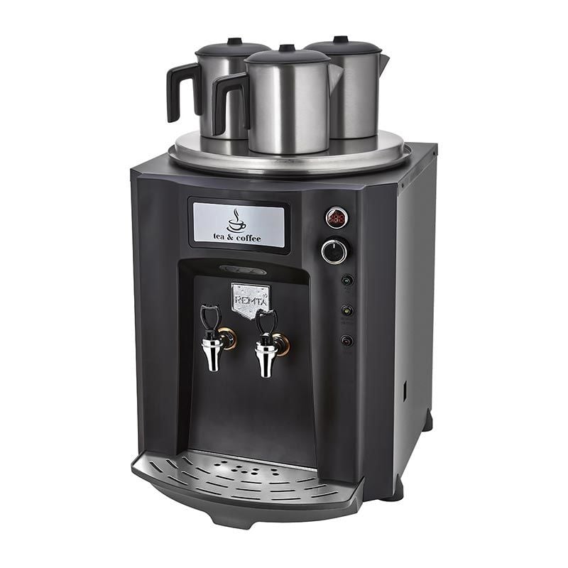 Remta DE10SP Premium Jumbo Şamandıralı Çay Makinesi, 3 Demlikli, 40 L,Elektirikli Siyah