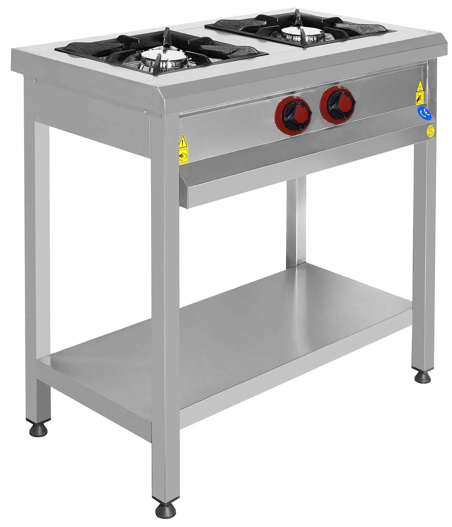 CSA Doğalgazlı Taban Raflı 2 Gözlü Ocak KRCS.TROG.1060.CE